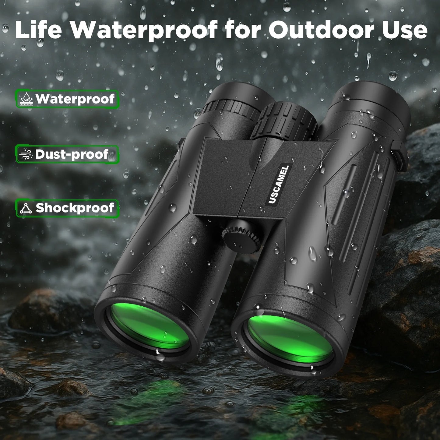 12X42 Binoculars for Adults Kids, HD Binoculars Waterproof FMC BAK4 Binoculars Low Light Vision for Bird Watching Travel Hunting Outdoor Sports Concerts