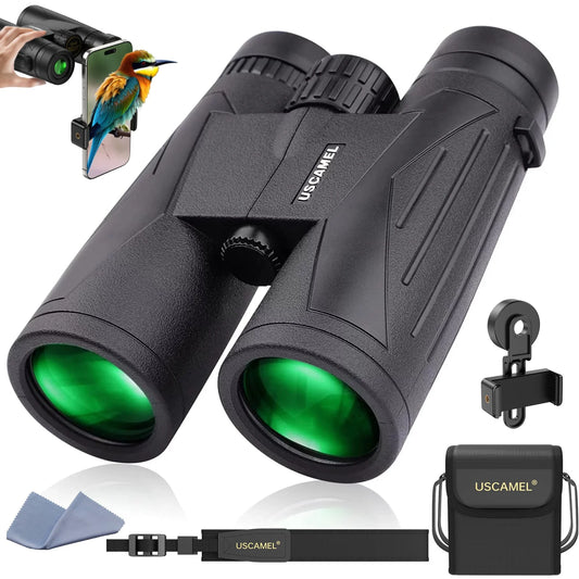 12X42 Binoculars for Adults Kids, HD Binoculars Waterproof FMC BAK4 Binoculars Low Light Vision for Bird Watching Travel Hunting Outdoor Sports Concerts