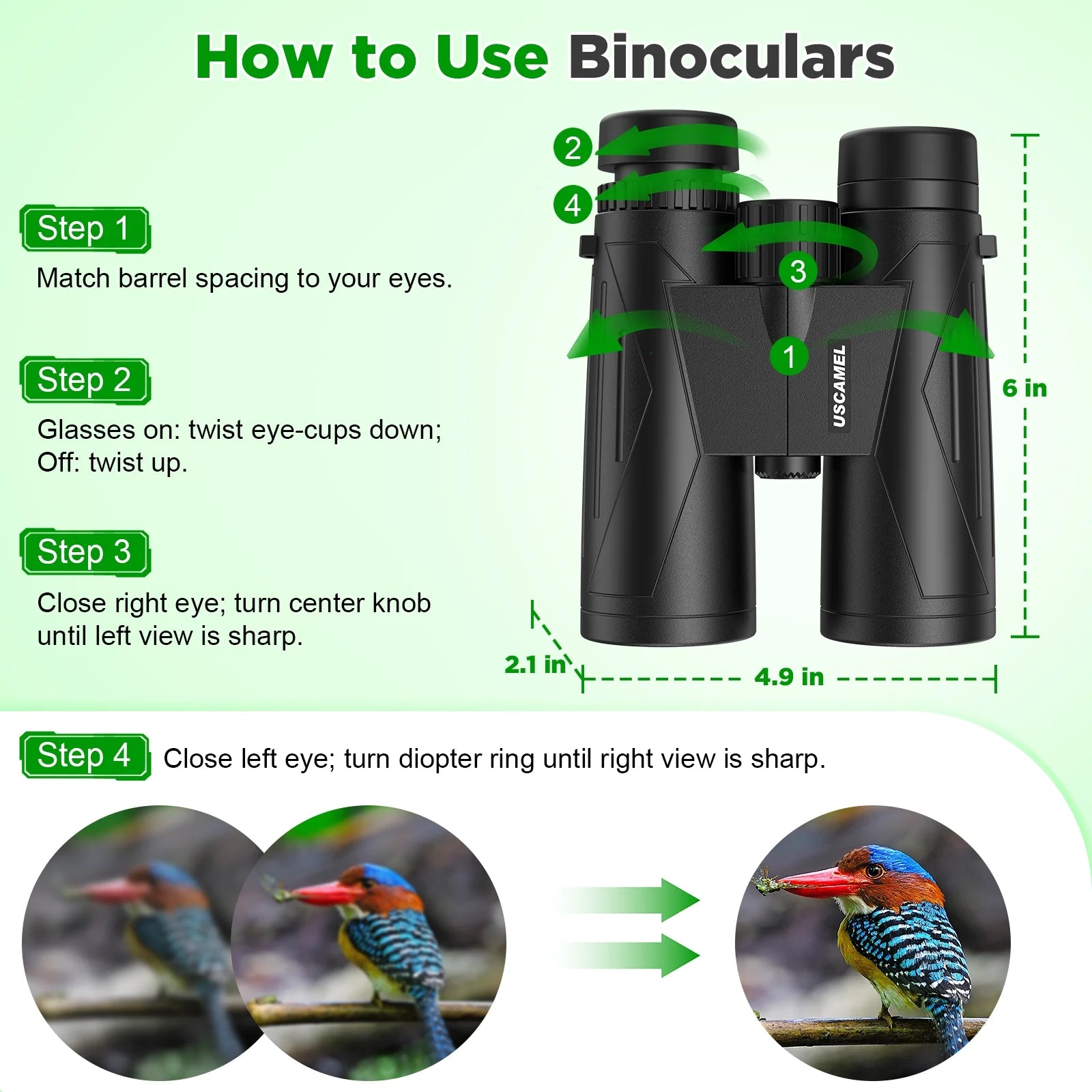 12X42 Binoculars for Adults Kids, HD Binoculars Waterproof FMC BAK4 Binoculars Low Light Vision for Bird Watching Travel Hunting Outdoor Sports Concerts